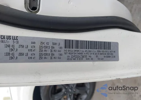 2018 Dodge Journey Crossroad Awd z USA, uszkodzony, nr VIN 3C4PDDGGXJT386797